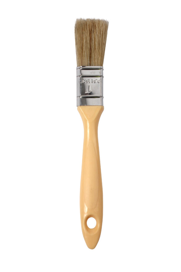 1" Natural bristle brush - Plastic Handle