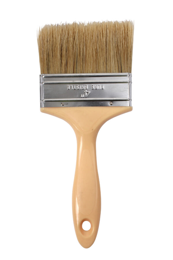 4" Natural bristle brush - Plastic Handle