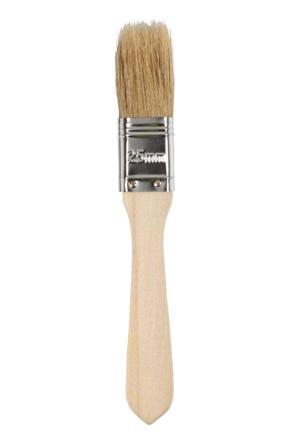 1" Natural bristle laminating brush - Wooden Handle